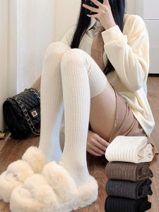 Thickened Long Tube Socks Womens Autumn Winter Cotton over Knee High Tube Socks Warm Shapely Leggings Knee Protection Socks