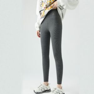 Fleece Lined Thick Warm Yoga Tight Pants High Waist Cuffed Cotton Fitness Trousers Womens Outerwear Autumn Winter New Style