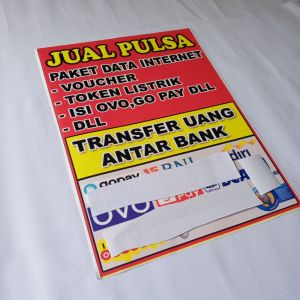 Stiker Vinnyl untuk toko jualan pulsa tahan Air