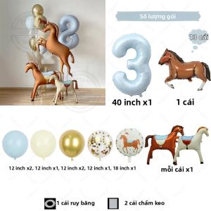 13 Chiếc Hoạt Hình Ngựa Sinh Nhật Trang Trí Bóng Bay Màng Nhôm Cho Bé Thú Cưng Pony Nông Trại Đảng Chủ Đề Màu Sắc Hỗn Hợp