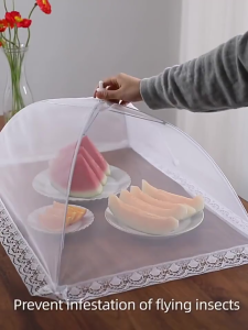 Foldable Food Mesh Cover Anti Mosquito Fly Tent Pop-Up Table Umbrella Picnic Insect-proof Dish Cover Pop-up Picnic Food Tent Covers Anti Mosquito Fly Tent Dust and Insect Proof Food Cover Kitchen Accessories