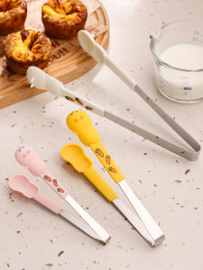 Cute Rabbit Food Clamp Stainless Steel Bread Snack Clamp Kitchen Baking Cooking Clamp Dirty Hand Free BBQ Grill Utensils