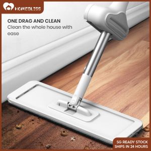 Self-Wringing Mop Floor Mop Floor Cleaner 360 Degree Swivel Mop Hands-Free Flat Floor Mop Flat Mop Floor Mop Stick Floor Cleaner Wipers Wipe Cleaning Microfiber Dust Mop Flip Mop Fixed Mop Stick Length