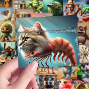 105pcs Funny Creative Tung Tung Tung Sahur Italian Brainrot Stickers AI Design Abstract Animal for Water Bottle Laptop Gifts Toy