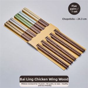 High Quality Heat-Resistant Non-slip Chicken Feather Wood Chopsticks Long Style