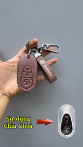 Ốp Da Chìa Khóa Xe Mercedes C-Class E-Class S-Class GLA GLC 3 màu lựa chọn đen nâu và hồng