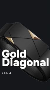 Sabuk Ikat Pinggang Kulit Pria CHN4 Gold Black Silver Premium Leather Kepala Gesper Otomatis