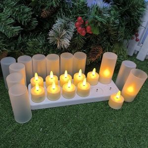 12Pcs LED Flameless Candle Light Battery Operated LED Creative Candles Tea Lights Halloween Christmas Party Decor Candle Light