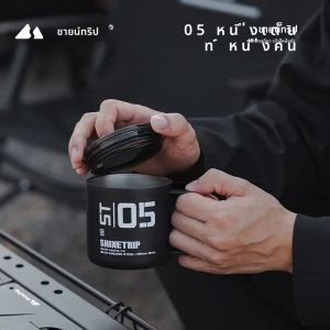 ShineTrip สแตนเลสแบบพกพา Anti Scalding ถ้วยน้ํา 304 Double-Layer Outdoor Camping ยุทธวิธีสไตล์ถ้วยกาแฟอเมริกัน