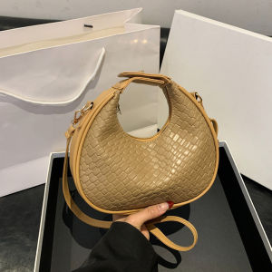 PU Leather Shoulder Bag Fashion Solid Color Lattice Crossbody Bag Small Bag Ladies Trend Luxury Designer Handbags