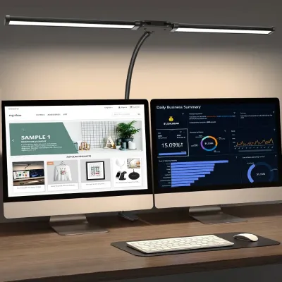 Double Single Head Dimmable LED Clip Desk Lamp Computer Table Lamps Monitor Light for Office Reading Architectural Lighting