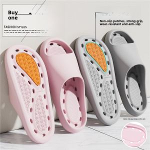 MONLEYTA | Anti-Slip Bathroom Slippers Couple Home Indoor Bathing Quick Dry Sandals Men Women New 2025 Stylish Simple EVA Flat Sandals