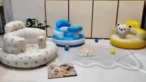 Baby Inflatable Sofa Soft Baby Chair Seat Multifunctional Baby Bath Toys PVC Training Seat Bath Dining Chair