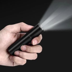 ESMARTER | Mini Portable LED Flashlight USB Rechargeable Pocket Light with Built-In Battery Fixed Focus Zoomable Camping Searching Lantern