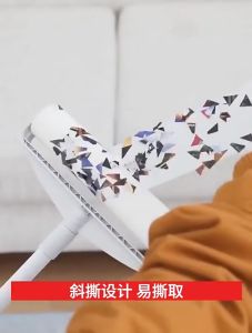 ลูกกลิ่งเก็บขน, 24CM, กลิ้งกำจัดฝุ่น ลูกกลิ้งทําความสะอาด ลูกกลิ้งขน ลูกกลิ้งฝุ่น ที่กลิ้งขนแมว ด้ามจับปรับได้, ม้วนกาวรีฟิล