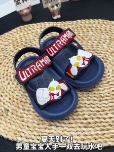 Dép Sandal Bé Trai Ultraman Đế Eva Chống Trơn Trượt Siêu Nhẹ Quai Cao Su Mềm Chông Nước 1-6 Tuổi