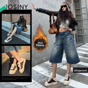 Josiny | Thick Fleece Platform Sneakers