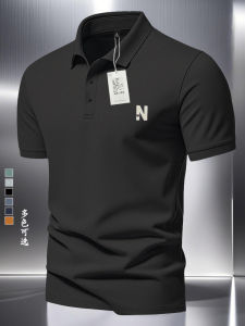 Áo Thun Polo Tay Ngắn Thường Ngày Cho Nam Mùa Hè Cổ Polo Cao Tay Lửng Cao Cấp Thời Trang Công Sở Cotton Polyester Spandex