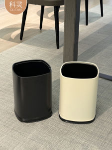 High Aesthetic Value Large Capacity Trash Can for Kitchen Living Room Office Bedroom Bathroom Metal No Cover Storage Bin