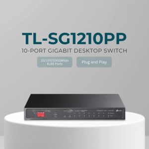 TP-Link TL-SG1210PP 10-Port Gigabit Desktop Switch with 6-Port PoE+ and 2-Port PoE++