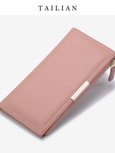 2025 New Ladies Long Handbag Ultra-Thin Foldable Multi-Card Slot Zipper Wallet Card Holder Korean Style Fashionable Purse