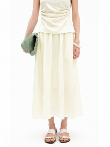 Tencel Wool Blend Skirt Mid-Length A-Line