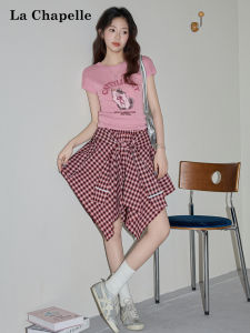 La Chapelle | Design Irregular Plaid A-Line Short Skirt