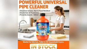 2 bottles Universal Pipe Unclogger Liquid Dissolves Grease Hair & Food Residues Deodorizes & Prevents Insects 500ml