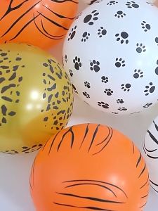 12 Inch Animal Latex Balloon Striped Vertical Horse Cow Tiger Leopard Print Dog Foot Pattern Safari Jungle Belon [10pcs]