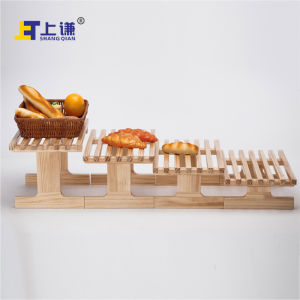 Shangqian Commercial Pine Display Rack Cake Pastry Bakery Shop Counter Indoor Soft Decoration Small Size Mobile Adjustable