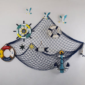 Mediterannean Fish Net Wall Decor Childrens Nursery Room Photo Background Decorative Cotton Rope Material Living Room Anchor Artwork