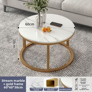 Home Small Space Suitable Luxury Modern Circular Coffee Table