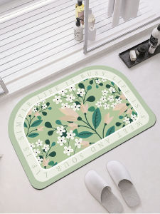 Bathroom Entrance Anti-Slip Absorbent Mat Shower Room Door Mat Toilet Entrance Rug Home Use Floor Mat Korean Style Natural Rubber