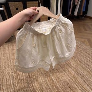 Quần Short Ống Rộng Ren Rỗng Mỏng Mùa Hè Rộng Rãi Thoải Mái Thường Ngày Mặc Ở Nhà Ngoài Trời Quần Áo Làm Việc Phong Cách Hàn Quốc