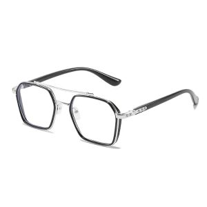 BMAD | Daily Casual Versatile Square Metal Frame Anti Blue Light Glasses for Both Men and Women Trendy Glasses