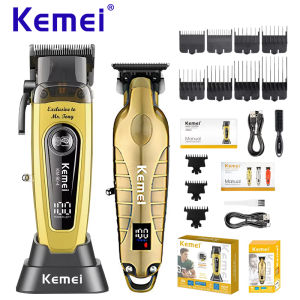 Kemei | Kemei Rechargeable Hair Clippers Kit Professional Cordless Electric Trimmer USB Charging Cutting Machine Gold 90-4KM-2293Kit