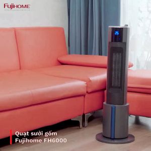 Máy sưởi gốm phun sương tạo ẩm Fujihome Quạt sưởi gốm mini Ceramic điều khiển từ xa hẹn giờ tự ngắt an toàn tiết kiệm điện