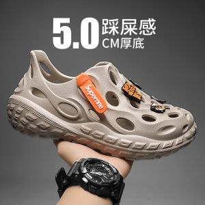 Increase Height Hollow out Mens Sandals Summer Outdoor Wear Brand Drifting Beach Shoes Casual Driving Coconut Slippers