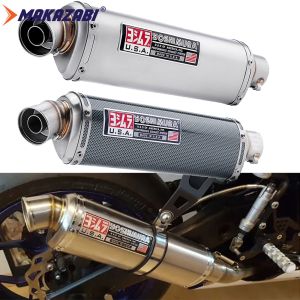 51MM Universal Motorcycle Exhaust Muffler Systems With DB Killer Stainless Steel Exhaust Muffler Canister Tail Pipe For BMW Yamaha Kawasaki HONDA suzuki QJmoto CFmoto Triumph SYM etc