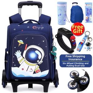 KABUYOUSI | Detachable Water-Resistant School Bag with Pull Rod