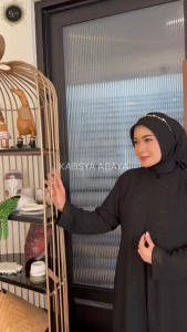 Gamis Abaya Elegan Mewah Berpayet Dinar / Abaya Mewah Elegan Jersey / Kabsya Abaya Cerutty Babydoll