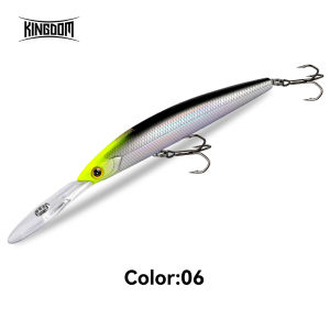 KINGDOM | Kingdom Suspending Minnow Lure 100mm/13g & 120mm/20g Long Casing Artificial Swimbait Hard Wobblers for Saltwater Bass Fishing