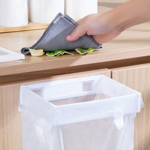Foldable Garbage Bag Holder Over The Cabinet Door Trash Bag Rack Kitchen Hanging Trash Garbage Bags Shelf Kitchen Accessories