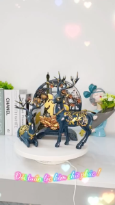 Đôi Tuần Lộc Kèm Chữ PHÚC – Decor Sang Trọng Đem Lại May Mắn & Bình An