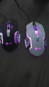 V2S MS-105 Four-Color Backlight Wired Gaming Mouse 6 Button Sports Macro Definition