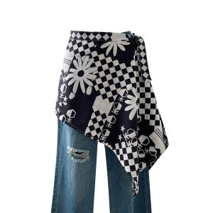 WEIAI | Trendy Retro Plaid Sash Scarf Womens Summer New Versatile Decorative Shawl High-End Feeling Women Layering Polyester Fiber