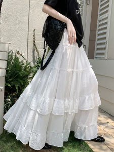 Váy Dài Xếp Ly Màu Trắng Dài Mùa Hè Cho Nữ Cao 170cm Váy Đi Biển Phong Cách Ngọt Ngào Váy Chữ a Váy Công Chúa