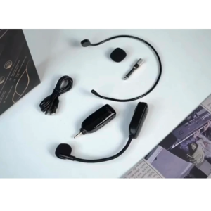 COD TaffSTUDIO Microphone Wireless Clip On Karaoke Live / Mic Bando Imam Masjid Jarak Jauh 2.4GHz Headset Transmitter - HX-W021
