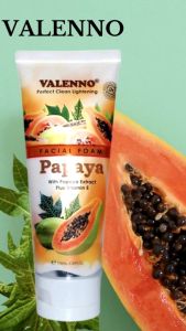 Valenno Facial Foam Papaya With Extract Pepaya dan Vitamin E 100ml Sabun Cuci Muka Valenno Papaya