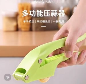 Garlic Press 2 in 1 Garlic Slicer and Garlic Mincer set PP+430 Stainless Steel Garlic Crusher Easy to Squeeze & Easy